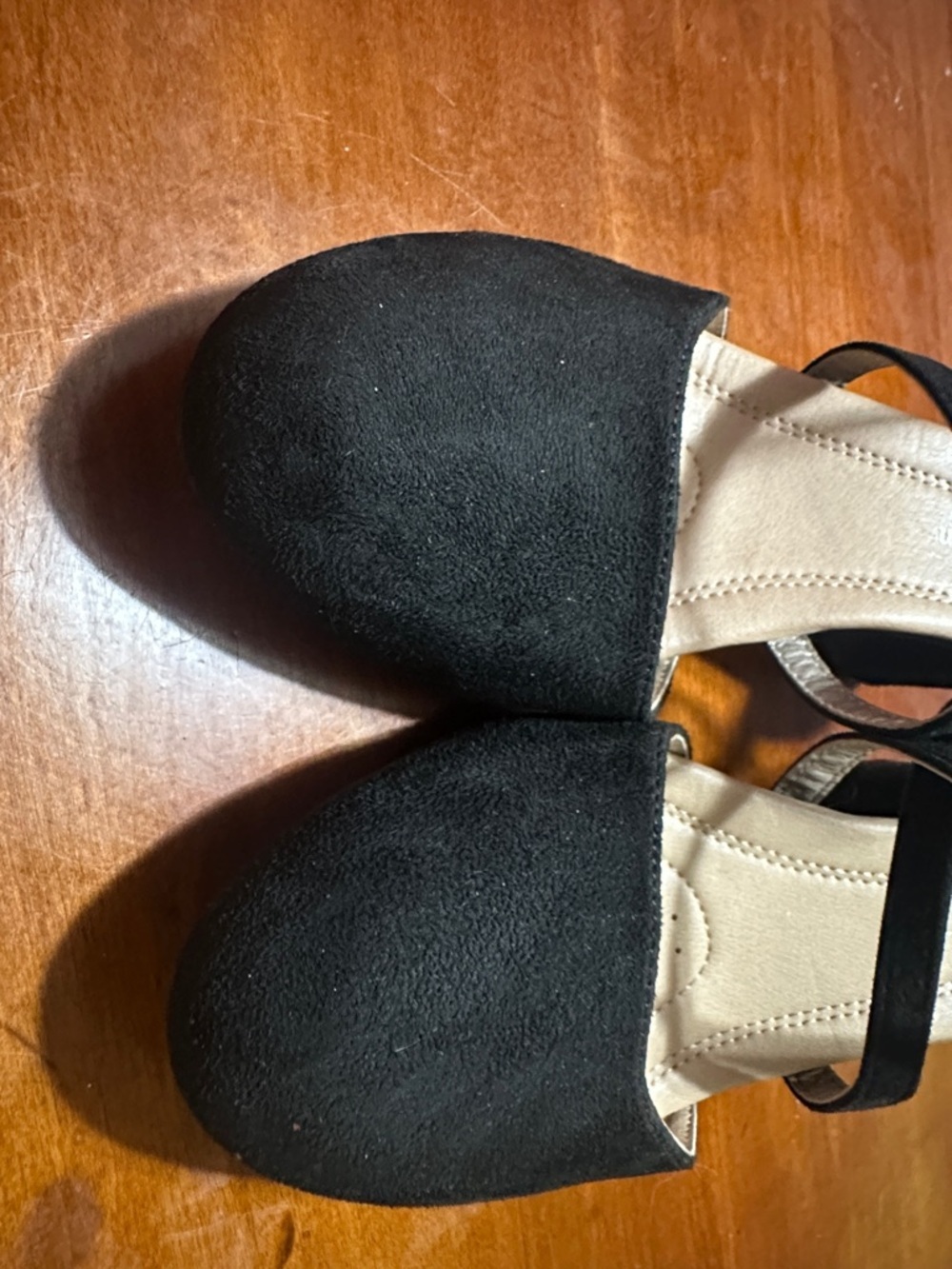 Tru Comfort Foam JOURNEE COLLECTION Black Suede Strappy Women's Heels Size 7 - Picture 6 of 6